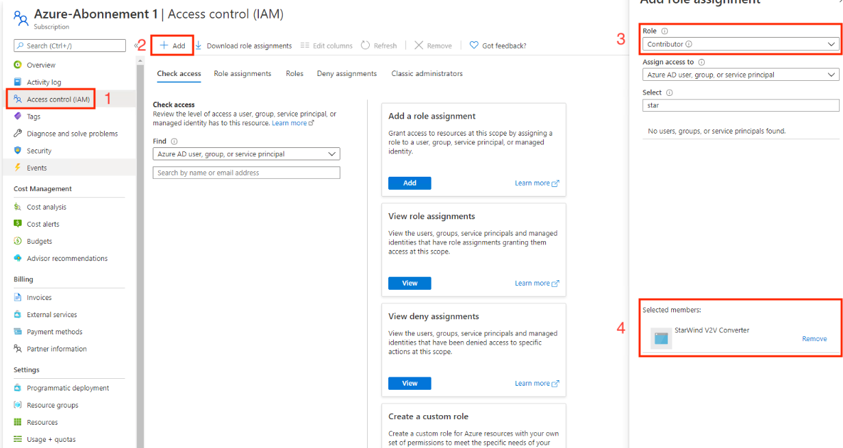 Azure Subscription - Access control (IAM)